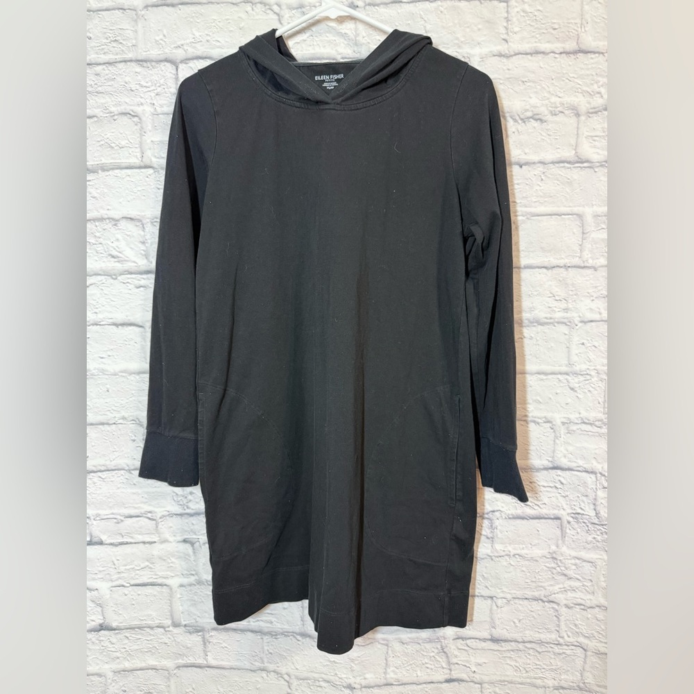 Eileen Fisher Black Hooded Tunic, Petite Small